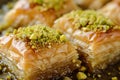 Indulgent Baklava pistachio. Generate Ai