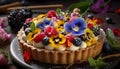 Indulgent berry cheesecake baked for summer celebration generated by AI