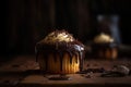 Indulgent Boston Cream Pie Cupcake Royalty Free Stock Photo