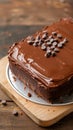 Indulgent chocolate cake topped with smooth, creamy ganache frosting Royalty Free Stock Photo