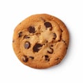 Indulgent Delight: Isolated Chocolate Chip Cookie on White Background