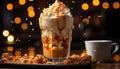 Indulgent dessert chocolate ice cream, whipped cream, marshmallow, hot drink generated by AI Royalty Free Stock Photo