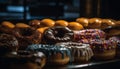 Indulgent donut stack, a sweet temptation feast generated by AI