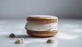 Indulgent French macaroon stack, a sweet gourmet dessert temptation generated by AI