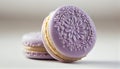 Indulgent French macaroons stacked on ornate plate generated by AI