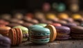 Indulgent French macaroons, a sweet gourmet delight generated by AI