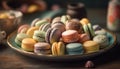 Indulgent French macaroons, a sweet gourmet delight generative AI