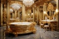 Indulgent Gold bath. Generate Ai Royalty Free Stock Photo