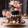 Indulgent Gourmet Pastries and Desserts in Art Deco Style Royalty Free Stock Photo