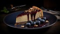 Indulgent homemade cheesecake with fresh berry topping generated by AI