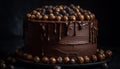 Indulgent homemade chocolate cake with fresh berries generated by AI