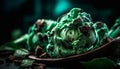 Indulgent homemade chocolate fudge ice cream with fresh mint leaves generated by AI Royalty Free Stock Photo