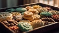 Indulgent homemade cookies, a chocolate lover dream generative AI