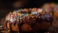 Indulgent homemade donut with chocolate icing temptation generated by AI Royalty Free Stock Photo