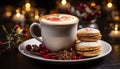 Indulgent hot chocolate warms winter with sweet, frothy goodness generated by AI