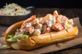 Indulgent Lobster Roll with Homemade Tartar Sauce, Crispy Bacon, and Pickles