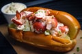 Indulgent Lobster Roll with Homemade Tartar Sauce, Crispy Bacon, and Pickles