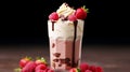 Indulgent milkshakes desserts sweet chocolate berry fruits background