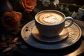 Indulgent Morning latte glass. Generate Ai