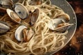 Indulgent Traditional Italian Homemade Seafood Pasta Royalty Free Stock Photo