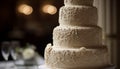Indulgent wedding cake tier with chocolate icing generated by AI