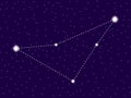 Indus constellation. Starry night sky. Cluster of stars and galaxies. Deep space. Vector