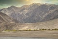 Indus river flowing through mountains in Ladakh Royalty Free Stock Photo