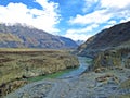 Indus river flowing through Karakorum mountain range Royalty Free Stock Photo