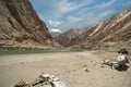 Indus River valley along the road to lake Tsomoriri in Ladakh Royalty Free Stock Photo