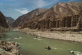 Indus River valley along the road to lake Tsomoriri in Ladakh Royalty Free Stock Photo