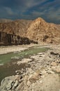 Indus River valley along the road to lake Tsomoriri in Ladakh Royalty Free Stock Photo