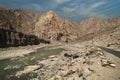 Indus River valley along the road to lake Tsomoriri in Ladakh Royalty Free Stock Photo