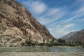 Indus River valley along the road to lake Tsomoriri in Ladakh Royalty Free Stock Photo