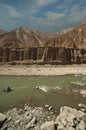 Indus River valley along the road to lake Tsomoriri in Ladakh Royalty Free Stock Photo