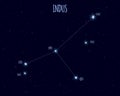 Indus constellation, vector illustration with basic stars