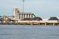 Industrial activity at Bordeaux harbor. Piles of scrap