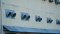 industrial air conditioner. Air conditioner units HVAC on a roof of industrial building with blue sky and clouds in the Royalty Free Stock Photo