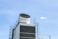 Industrial air conditioner on the roof with blue sky Royalty Free Stock Photo