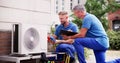 Industrial Air Conditioning Technician Royalty Free Stock Photo