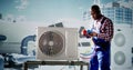 Industrial Air Conditioning Technician Royalty Free Stock Photo