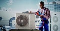 Industrial Air Conditioning Technician Royalty Free Stock Photo