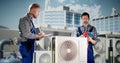 Industrial Air Conditioning Technician Royalty Free Stock Photo
