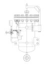 Industrial air filter with taps and pressure gauge