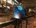 Industrial arc welding work Royalty Free Stock Photo