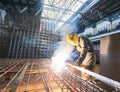 Industrial arc welding work Royalty Free Stock Photo