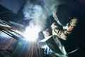 Industrial arc welding work Royalty Free Stock Photo