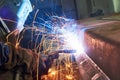 Industrial arc welding work Royalty Free Stock Photo