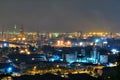 Industrial area near Jurong Island by night Royalty Free Stock Photo