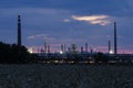 Industrial area - petroleum refinery Royalty Free Stock Photo