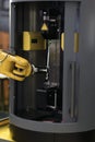 Industrial auto robot welding steel construction by cnc program